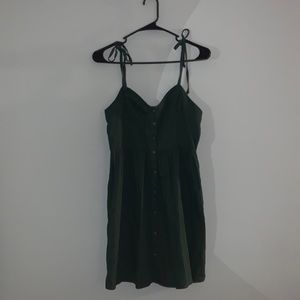 Aerie Green Corset-Top Sundress Adjustable Straps Small